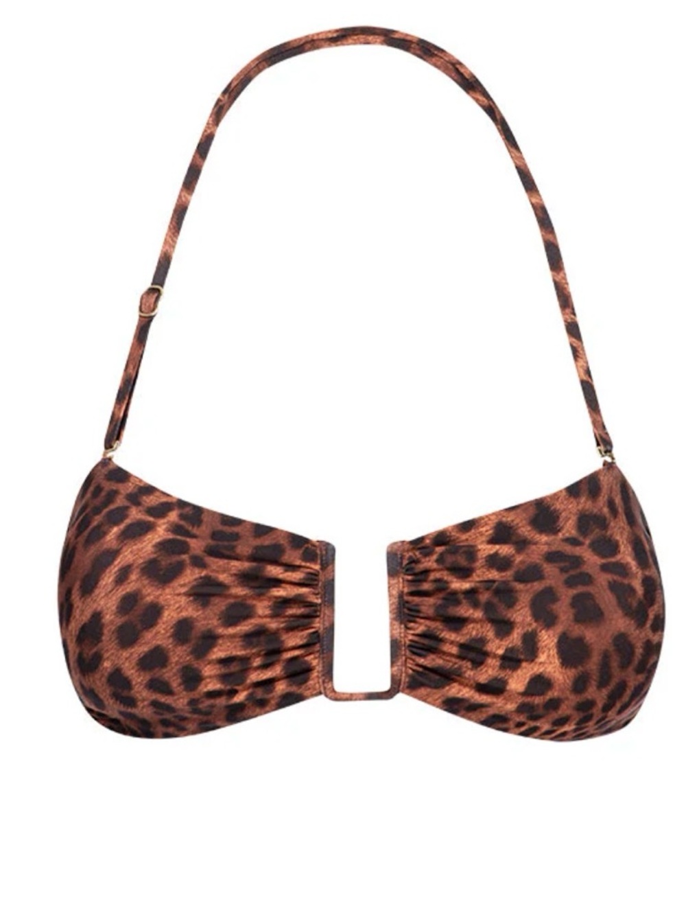 Monday Swimwear Rust Brown Leopard Bandeau Bikini Top